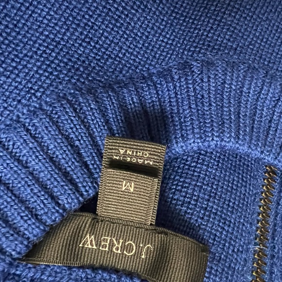 J. Crew Blue Cropped Back Zip Sweater never worn - Picture 7 of 7